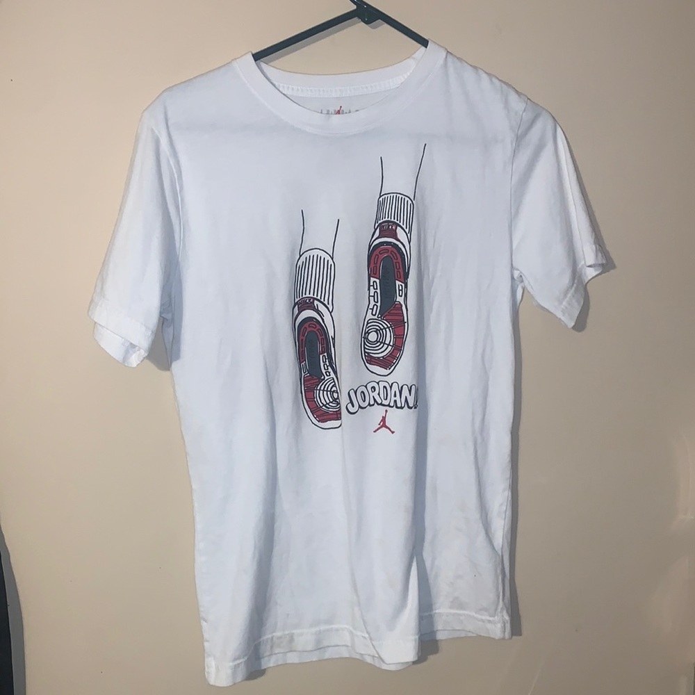 Jordan Youth XL White Sneaker T-shirt